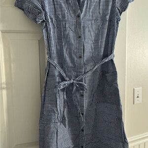 Old Navy Blue Gingham Midi Dress